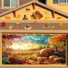 1 Piece, Happy Autumn Garage Door Decorative Banner, Polyester, Rural Farmhouse Harvest Festival Thanksgiving Party