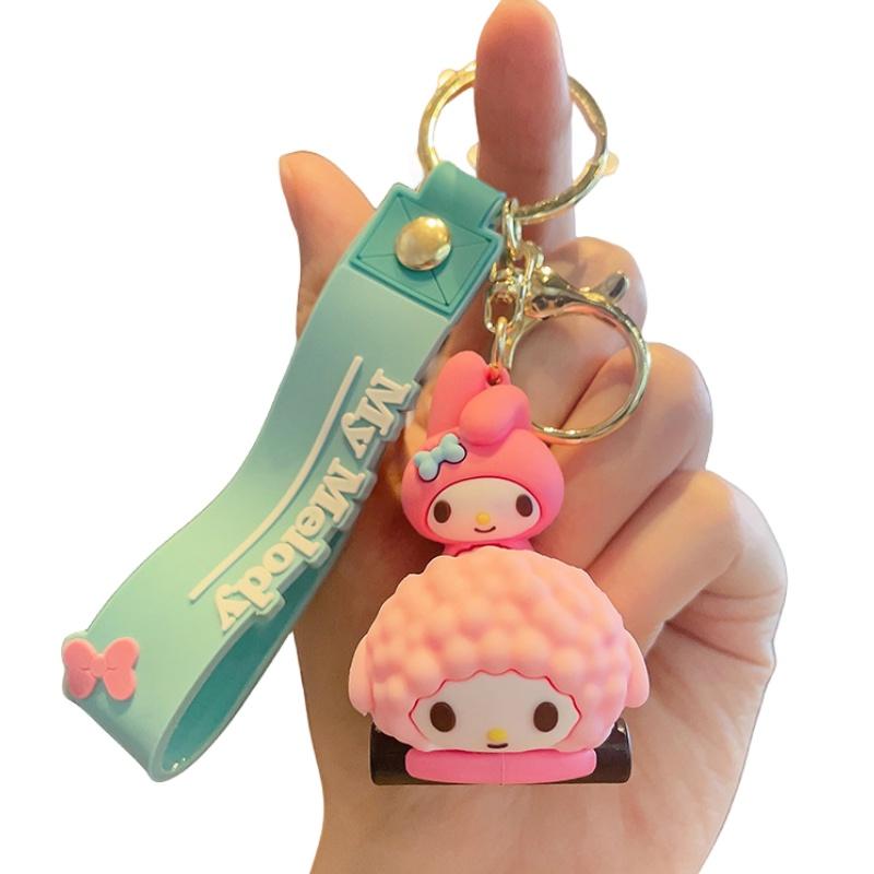 Cute Cartoon Sanrio Car Pvc Keychain Bag Pendant Creative Decoration For Cars Tiger Card Jg-1083