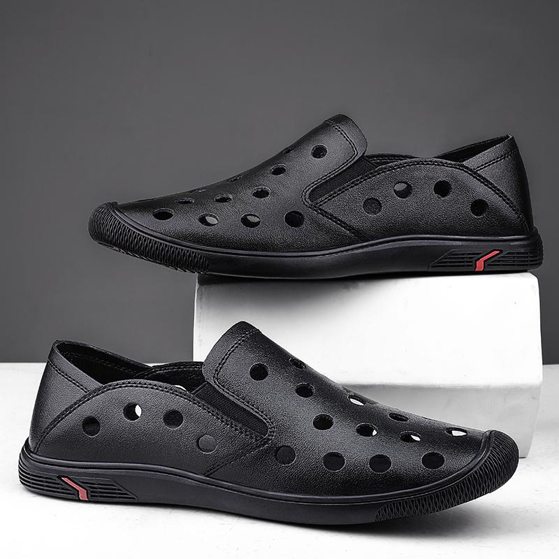 Hollow Out Men Casual Shoes New Fashion Mens Sandals Lightweight Slip-on Shoes Breathable Male Sneakers Versatile Summer Loafers