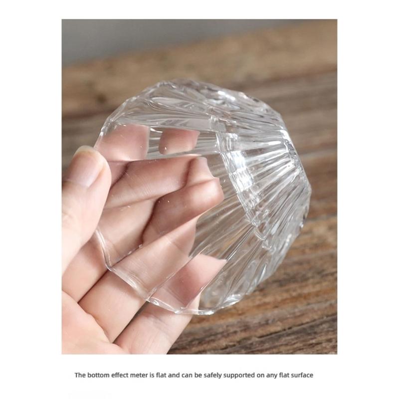 Shell Shape Glass Candle Holders with Clear Fluted Texture, Decorative Table Decors Candlestick Display for Desk, Side Table, Shelf, Bedroom, and