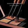 Three-Piece Portable Eyeshadow Brush Set: Base, Under-Eye, and Detail Brushes with Walnut Handles