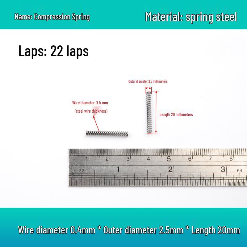 Small Mechanical Compression Spring: 0.4mm Wire, 2-8mm Outer Diameter