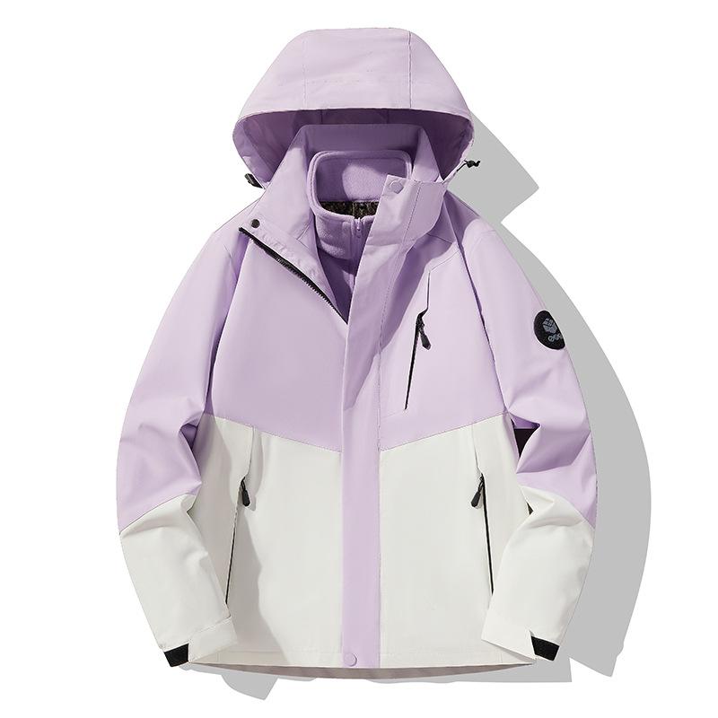 New Outdoor Three-in-one Stormtrooper Men Autumn and Winter Windproof Waterproof Mountaineering Clothing Couple Polar Fleece Warm Two-piece Set