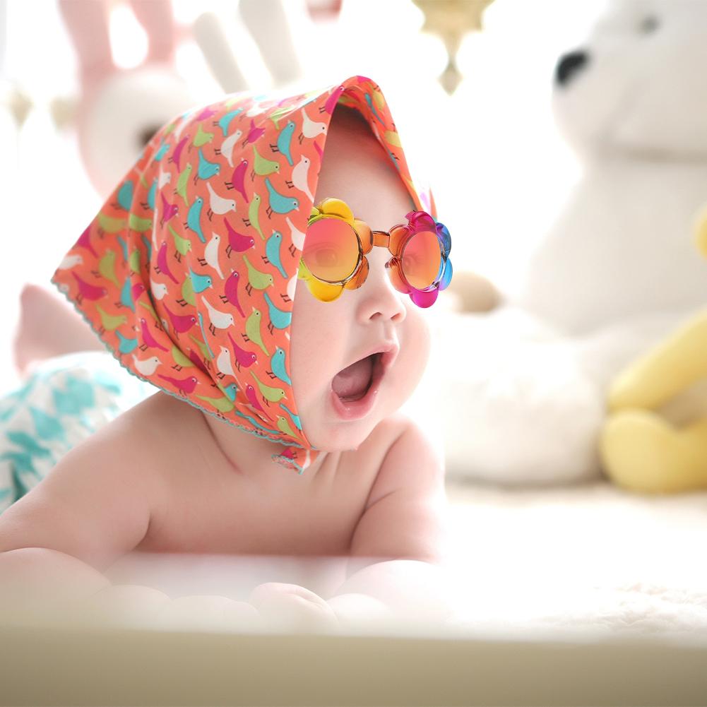 Kids Flower Sunglasses Rainbow Colorful Cute Round Kid Eyewear For Toddler Kids Boy Girls Outdoor Activities