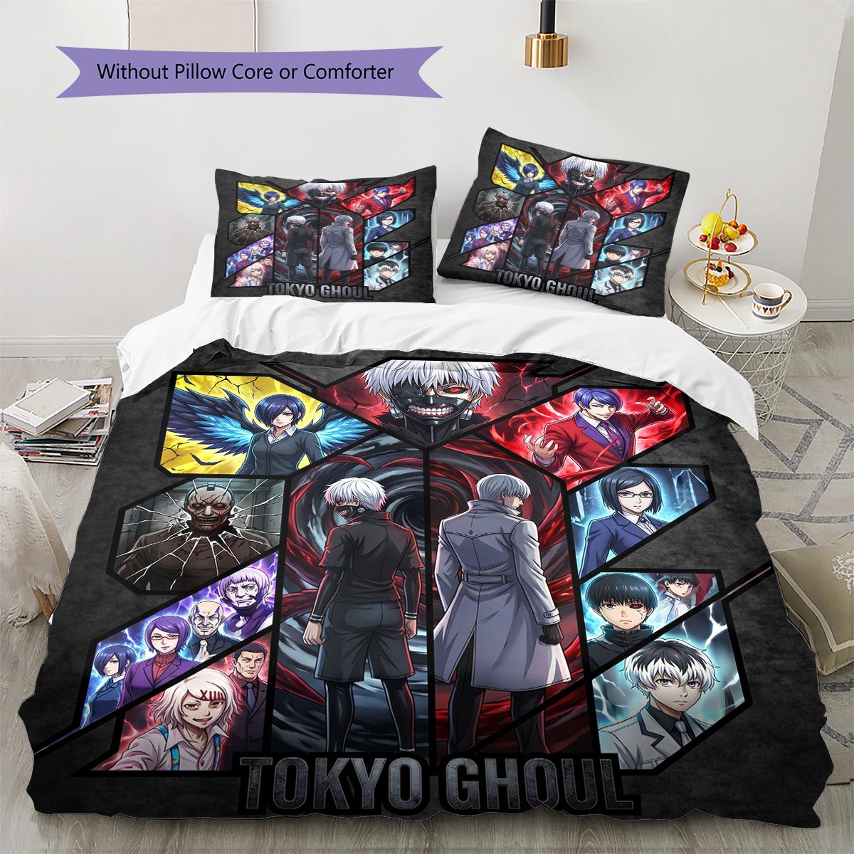 

Tokyo Ghoul Pattern Bedding Pillowcase & Duvet Cover Set for Home Decoration Birthday Gift Set (1 * duvet cover + 2 * pillowcase, without core) 135x200cm
