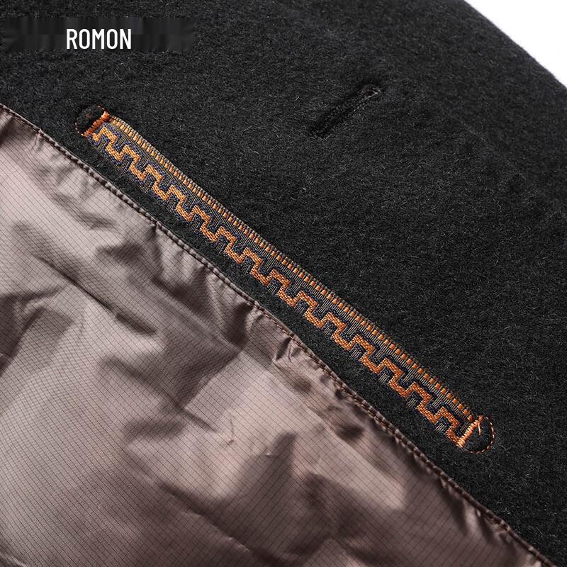ROMON Men's Mid-Length Wool Blend Coat with Removable Down Liner