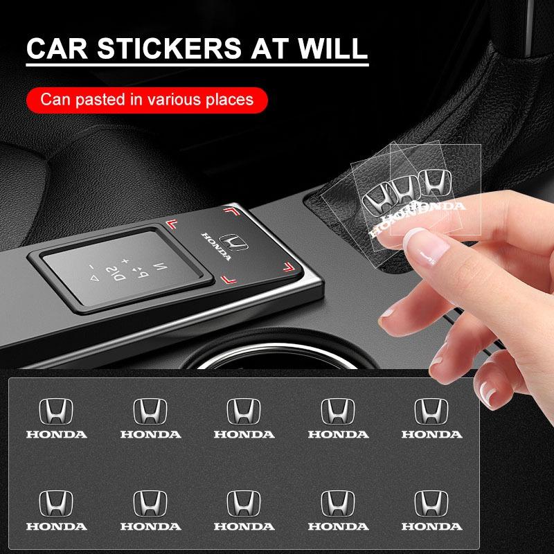 2/5/10Pcs Car Logo Sticker Central Control Decals Car Accessories For Honda Civic Accord Crider City XRV CRV HRV Inspire Fit Odyssey Envix