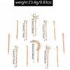 Alloy electroplating one-word clip European and American jewelry, moon headgear, snowflake stacked hairpin set for women
