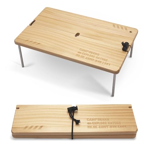 

CAMPGEEKS Outdoor Folding Table, Mini Camping Table, Compact and Low Table, Ultra-Lightweight (320g), Portable for Camping, Hiking, Mountaineering, an