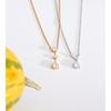Yhpup 2 Style Stainless Steel Cubic Zirconia Water Drop Pendant Necklace Delicate Daily Shiny Premium Collar Jewelry Accessories