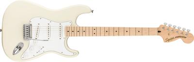 Squier by Fender Fender Electric Guitar Affinity Maple White Olympic White Soft Case Included Series™ Stratocaster®, Fingerboard, Pickguard,