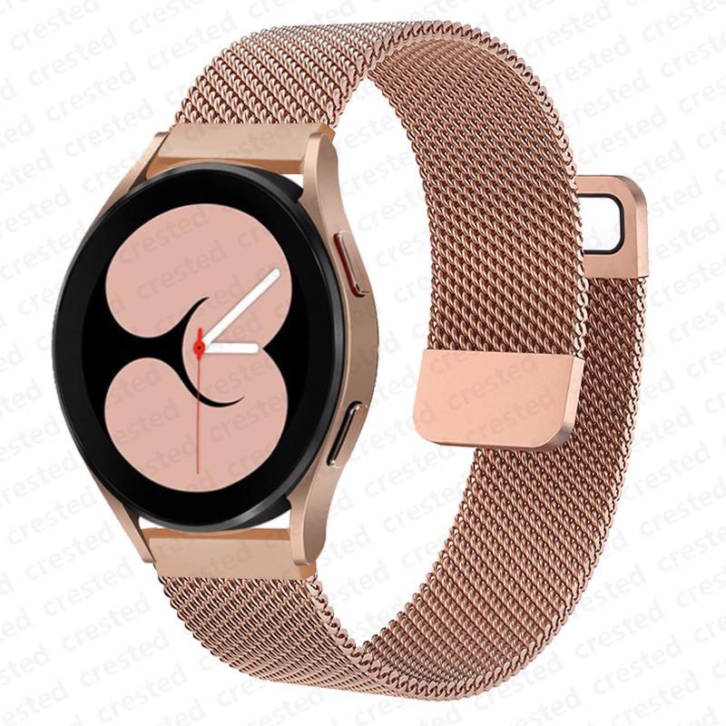Compatible with Samsung Universal Watch45 & Huawei Watch3: Two-Section Milanese Stainless Steel Band, 20/22mm