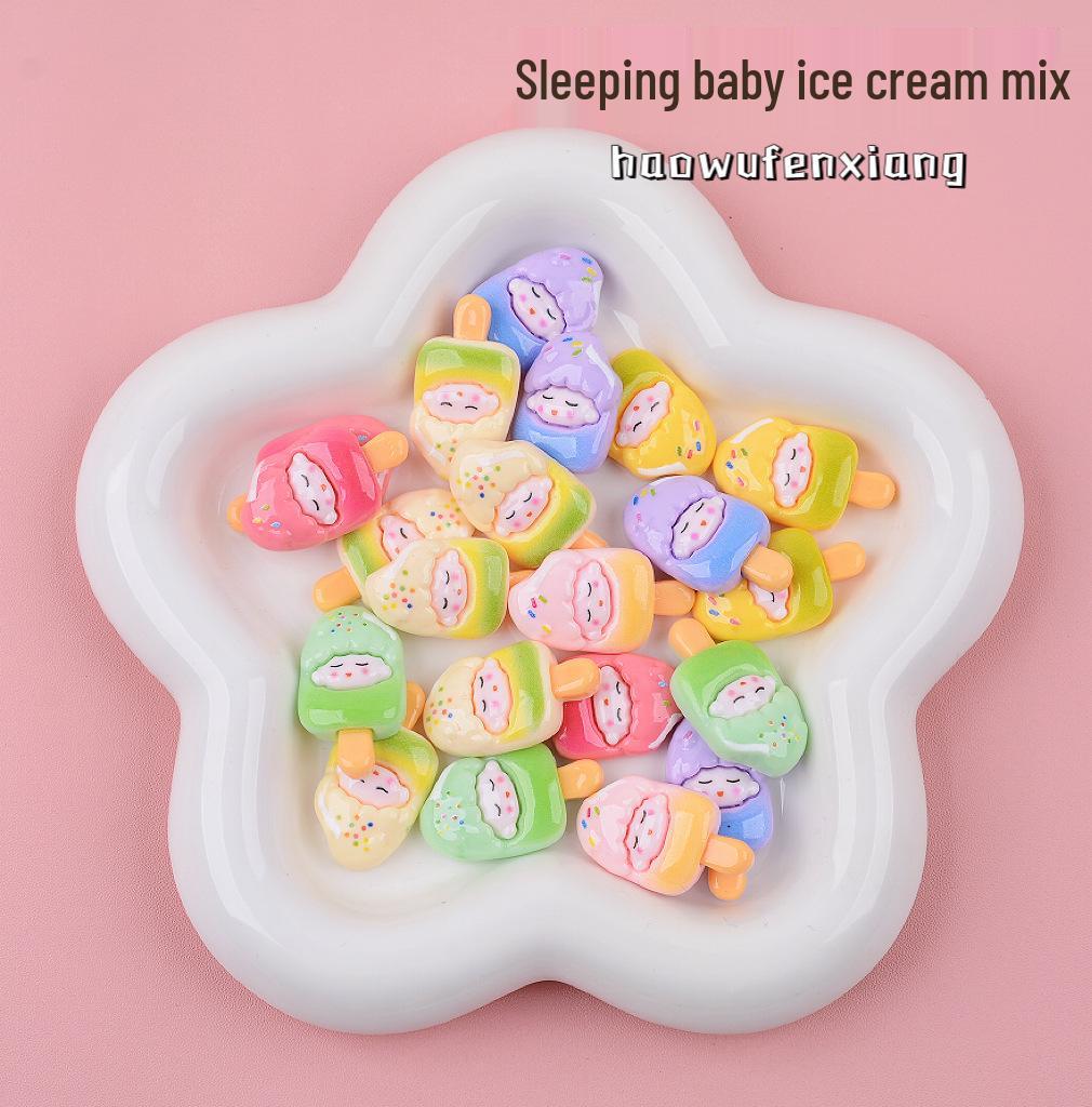 Mini Cartoon Ice Cream Resin Toys: DIY Pretend Play Accessories and Small Ornaments