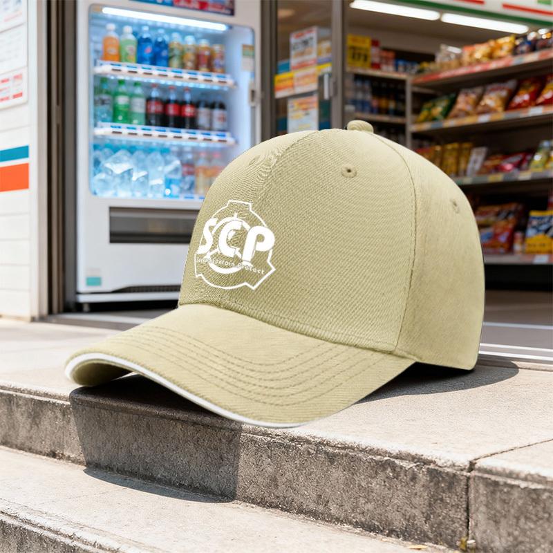 SCP Logo Pattern Unisex Baseball Cap  Sandwich Sports Hat for Daily Wear  Travel Gift