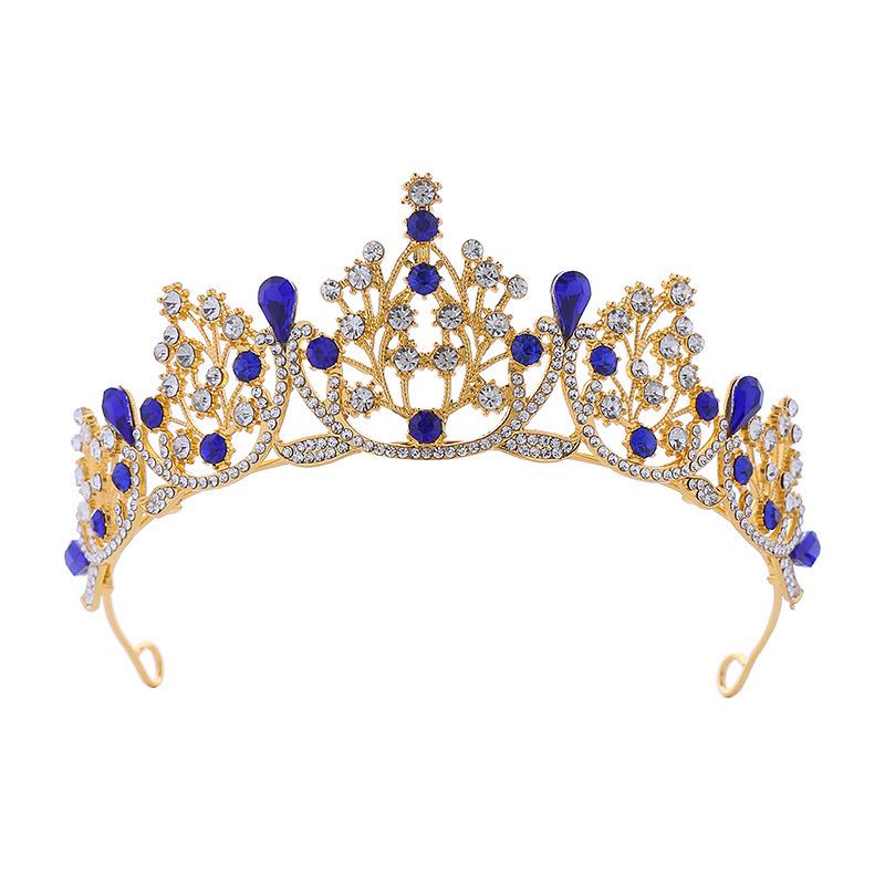 Children's Hair Accessories Crown  Simple Princess Water Diamond Hair Band  Electroplated Fashion Show King Crown Hair Band