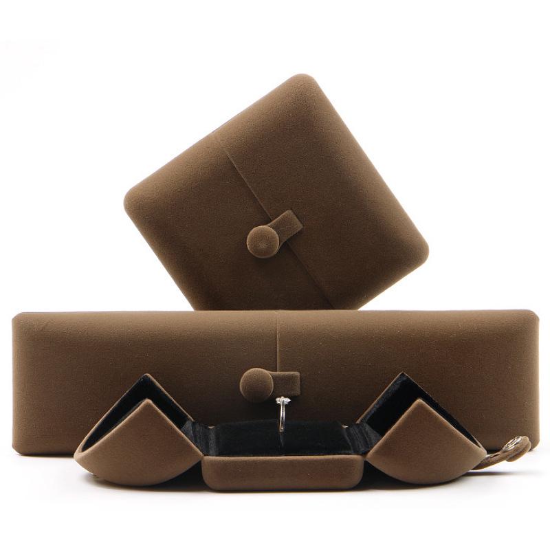 Elegant Double-Opening Velvet Jewelry Box for Rings, Bracelets, and Necklaces with Snap-Button Closure