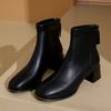 Short boots women's autumn and winter new low tube elastic thin women's boots square head thick heel fashion short boots