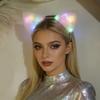 Comfortable Lovely Kitten Ear Headbands With Glowing LED Light For Halloween Christmas Parties Plush Headwear