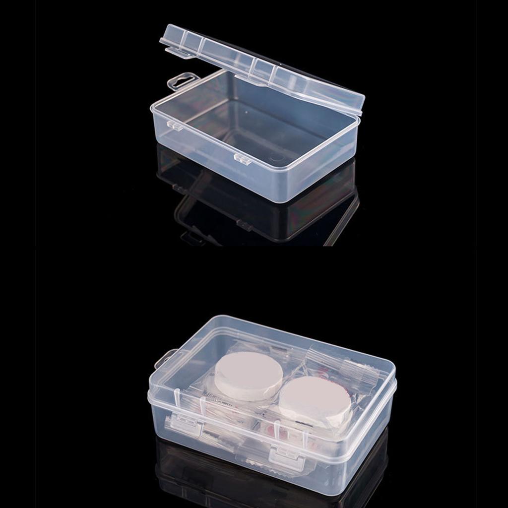 5Pcs Clear Small Container Box Rectangular Transparent Small Storage Box with Hinged Lid for Small Items Crafts Jewelry