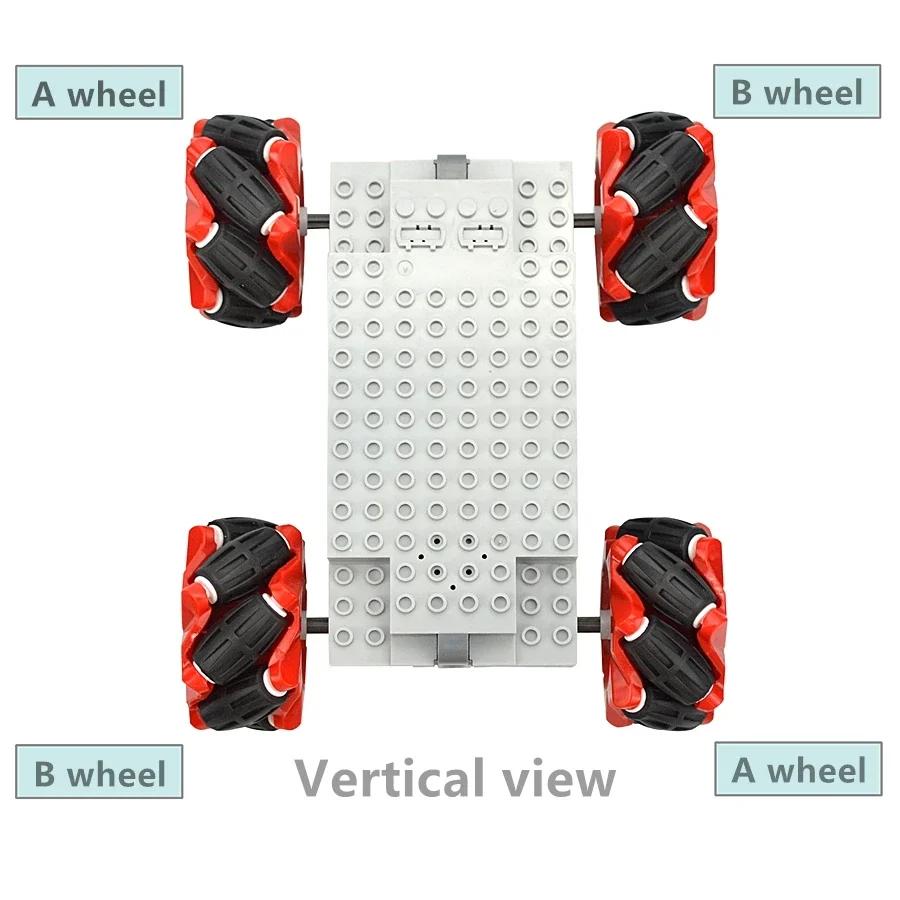 4Pcs Technical Mecanum Wheels Universal Tires Omnidirectional Wheel Compatible EV3 Robotics DIY Electric Building Blocks Car Toy