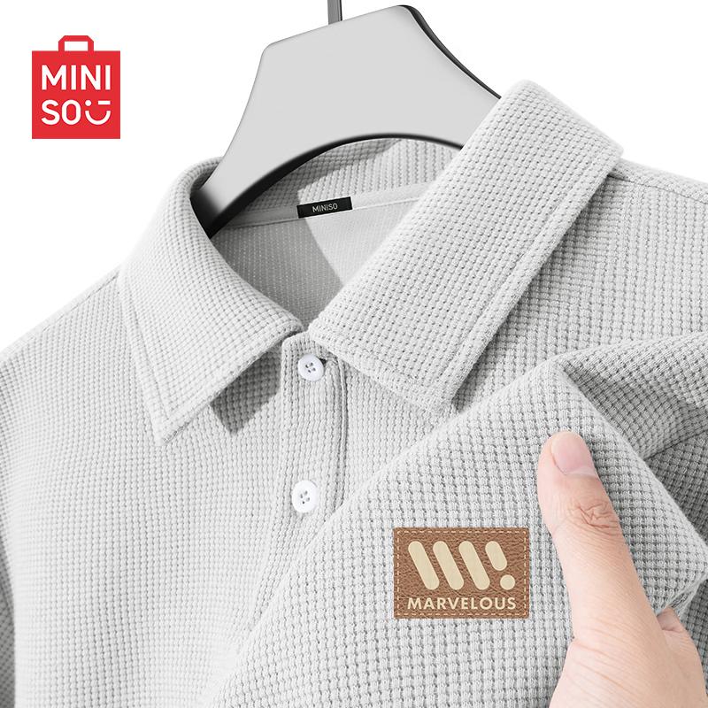 MINISO Men's Waffle Knit Polo Shirt