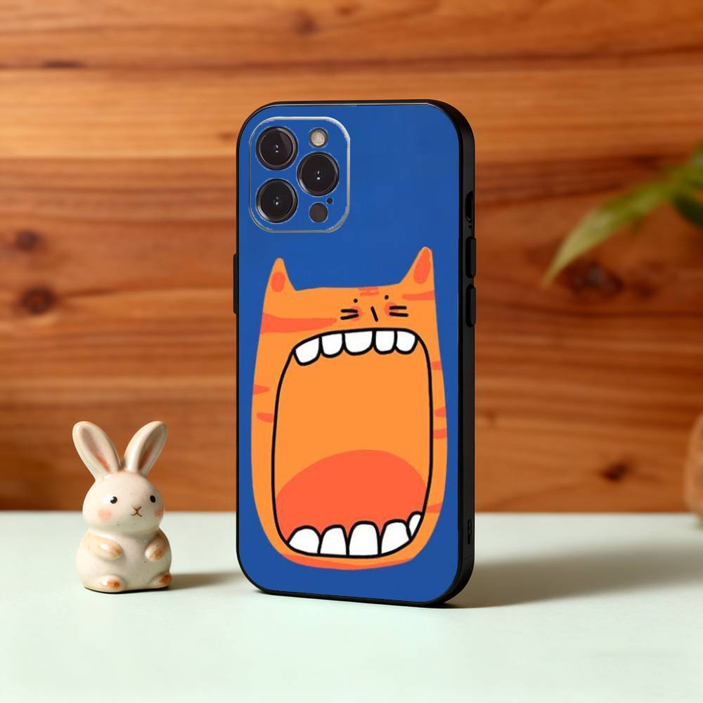 Ah, Please Open Your Mouth Phone Case For iPhone17 16 15 14 13 12 11 Pro Max Plus,5G Soft Black Case