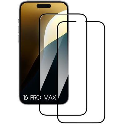 Tempered Glass Screen Protector - BOOLING - for iPhone 16 Pro Max - Pack of 2 - 9H Hardness - Black Edge