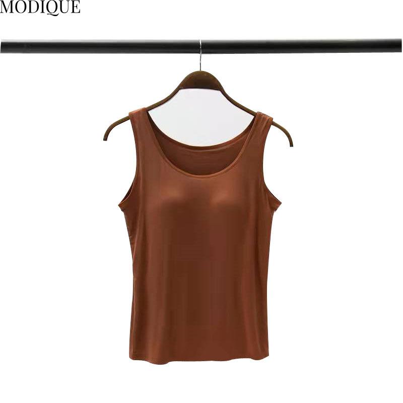 MODIQUE Maiou Casual de Damă cu Pad pentru Sân Fără Sârmă, Vestă cu Bretele, Cămașă de Bază, Mărimi Mari, Camișol, Lenjerie