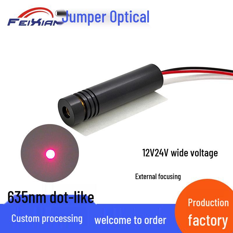 12V-24V 12X50mm 635nm 5mW Red Laser Module with Adjustable Focus for Dot Marking