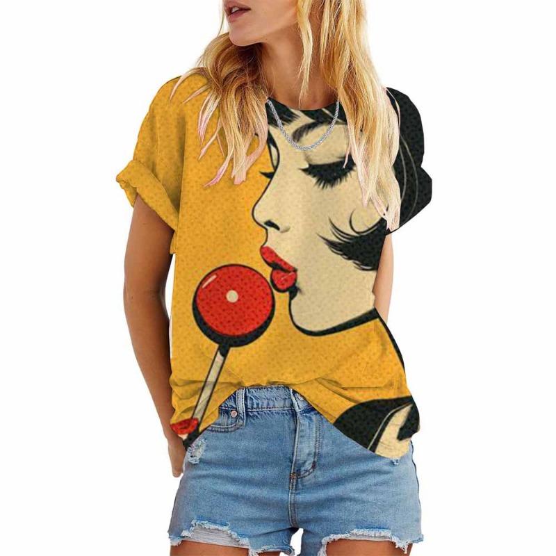 Women's T-Shirt Cat 3D Print Design Harajuku Casual Short Sleeved Top Fashionable Trend Plus Size Women's Clothing
