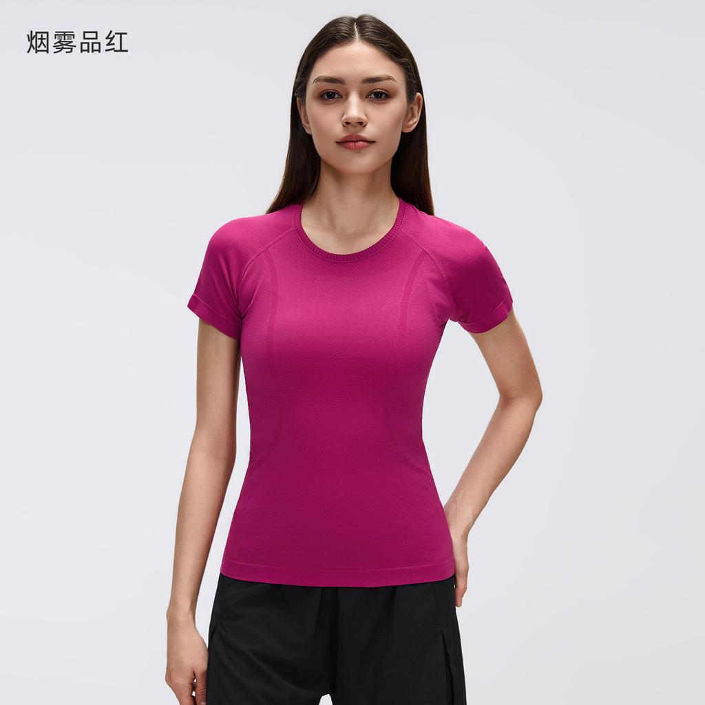 Spring and Summer New Women's Short-sleeved Crew Neck Sports T-shirt Running Fitness Top Slim-fitting Breathable Yoga Short-sleeved S1011