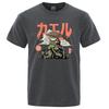 The Last Frog Samurai Anime Print T Shirts Men Casual Breathable Tshirts Fashion O-Neck Shirts Oversized Cotton Short Sleeve Top