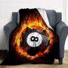 Eight Ball Fire Flannel Blanket Throw Blanket Soft Warm Sofa Bed Camping Car Home Decor Unique Christmas Gift C9302146