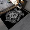 "Nordic Viking Black Carpet with Runes, Dragon Symbols, and Knotwork" Suitable for Use As an Anti-slip for Living Room Bedroom Sofas