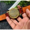 Bussola da Polso in Ottone Vintage con Cinturino in Pelle Bussola da Navigazione Indossabile per Escursionismo e Campeggio, Regalo Perfetto per Marito, Souvenir