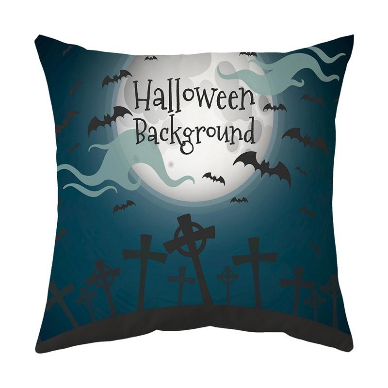 Cushion Pillow Halloween Print Pillow Cover Cushion Peach Skin Short Plush Cushion