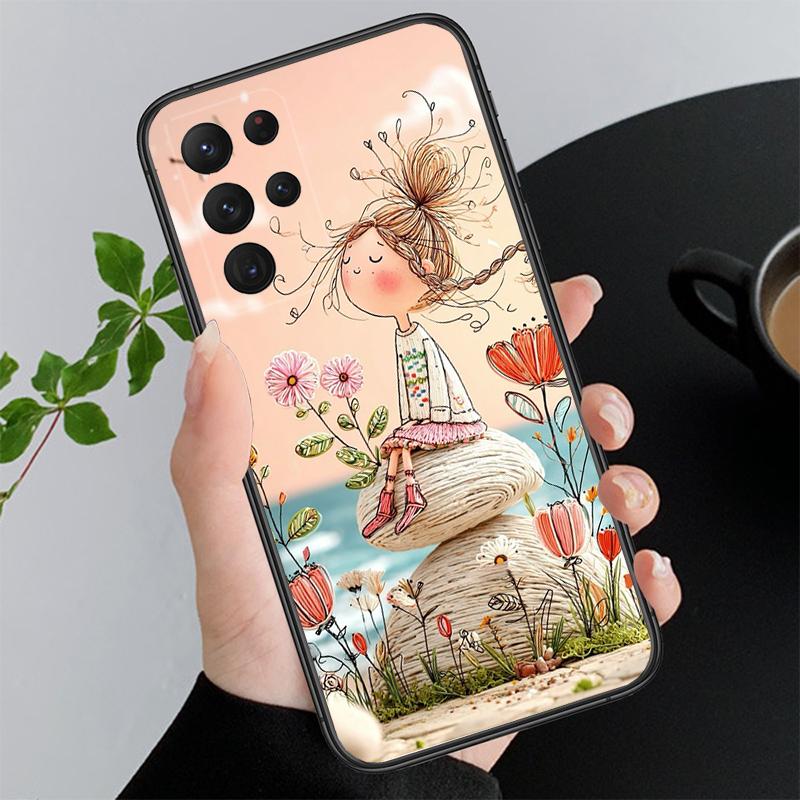 Lovely Girl Phone Case For Samsung A55 A16 A56 A36 A35 A15 A53 A54 A33 A34 A25 A05S A52 A52S A14 A24 A26 A71