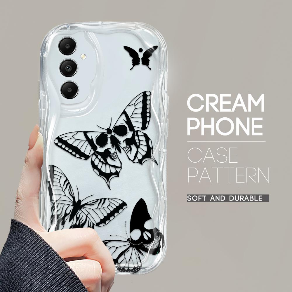 Roztomilý kreslený vzor s krémovou texturou Pouzdro s měkkým silikonovým zvlněným okrajem pro Samsung