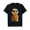 Erdmännchen mit Sonnenbrille Tierliebhaber Süßes Surikate T-Shirt Vintage Atmungsaktiv Leicht Bequem Stylisch Streetwear
