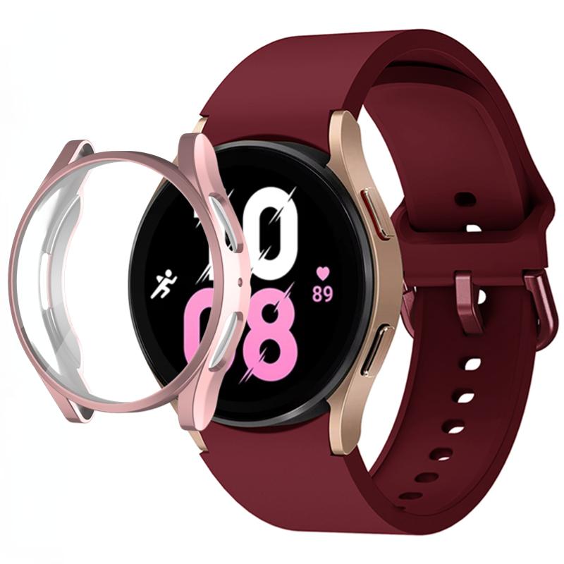 Silicone Strap+TPU Case for Samsung Galaxy Watch 5 44mm 40mm/4 44mm 40mm Sport Wristband for Samsung Watch 5/4 Protective Shell