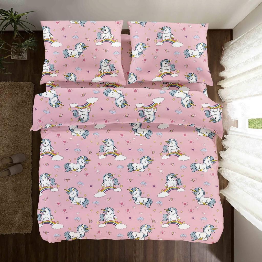 3D Cotton Bedding 140X200 Little Unicorn