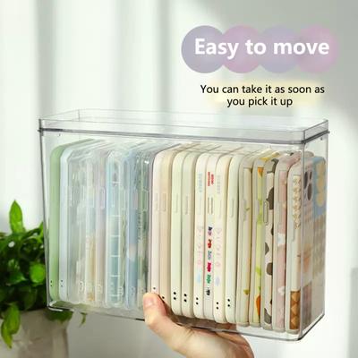 Scatola Portaoggetti Grande Capacità Porta Cellulare Domestico Contenitore Trasparente Forniture