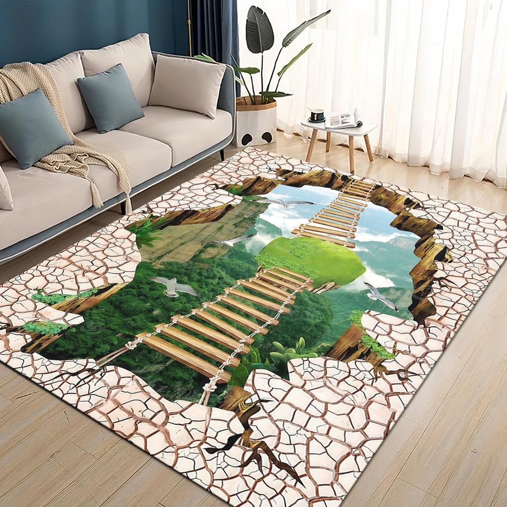 27 Style 3D Illusion Pattern Hallucination Underwater Dino Carpet Rug for Living Room Bedroom Home Sofa,kids Non-slip Floor Mat