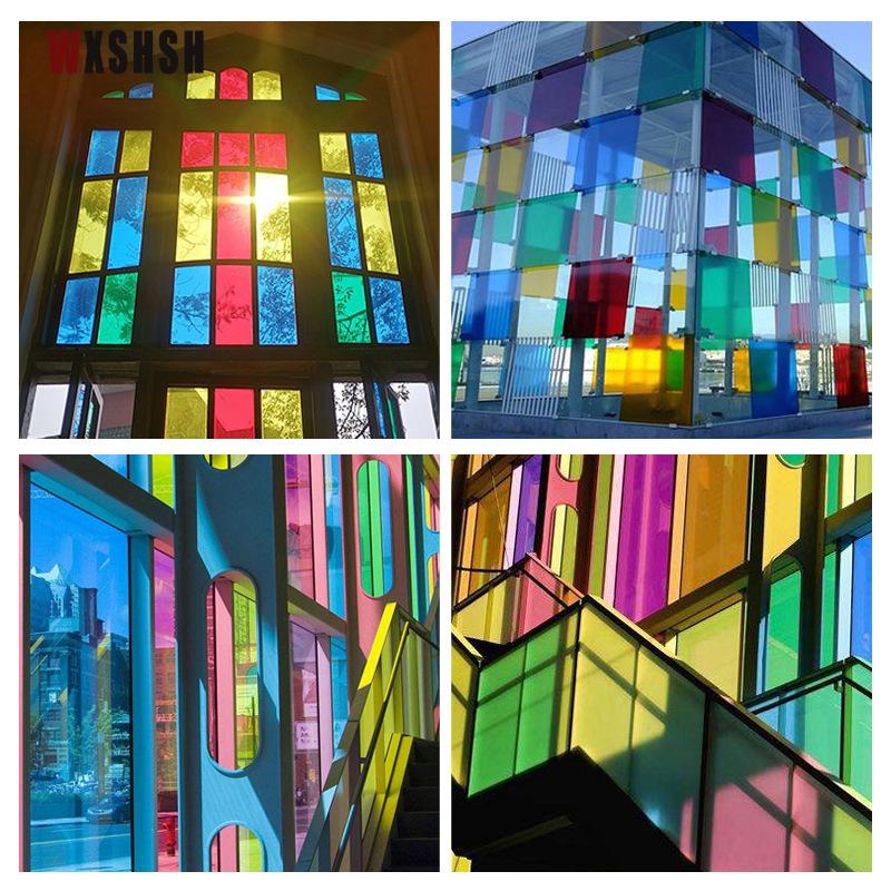 Rainbow Window Sticker Adhesive Vinyl Explosion-Proof Sun-Blocking Decoration Raamfolie For Window Door Glass Partition