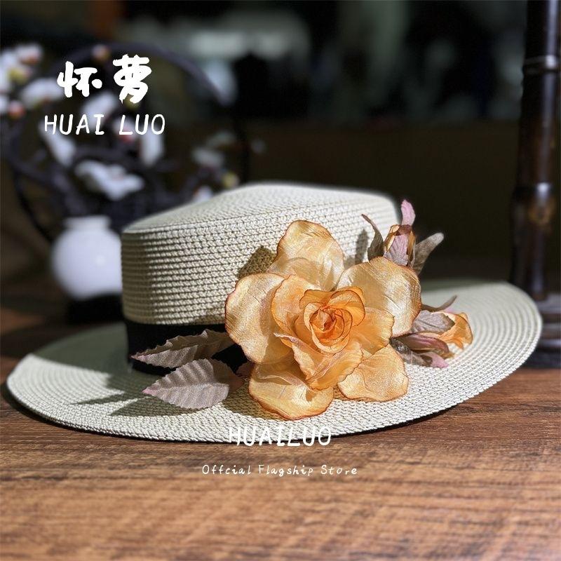 New hand-woven flower vacation beach summer hat sun hat seaside sun protection sun hat