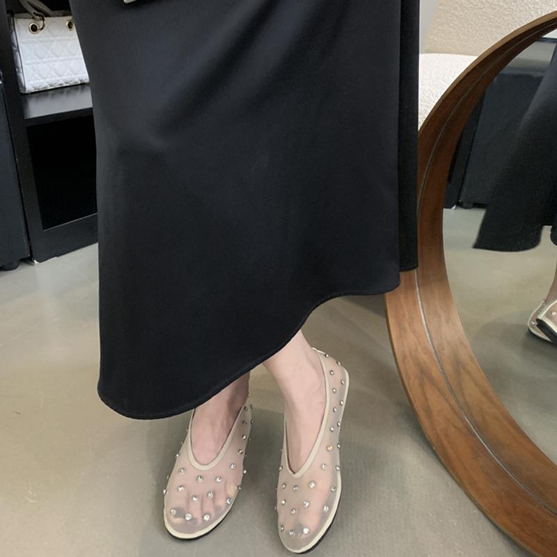 Fashion Breathable Fish Net Women Mary Jane Shoes Spring Autumn Comfort Ladies Casual Slip On Ballet Flats Shoes