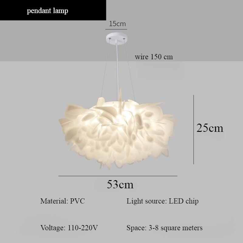 Simple PVC Material Petal Ceiling Lamp Nordic Modern Living Room Decoration Bedroom Study Pendant Lamp LED Light Guide Plate