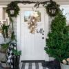 Hanging Farmhouse Glitter Artificial Flower Door Swag Xmas Teardrop Swag with Balls Pine Cone for Wall Front Door Party