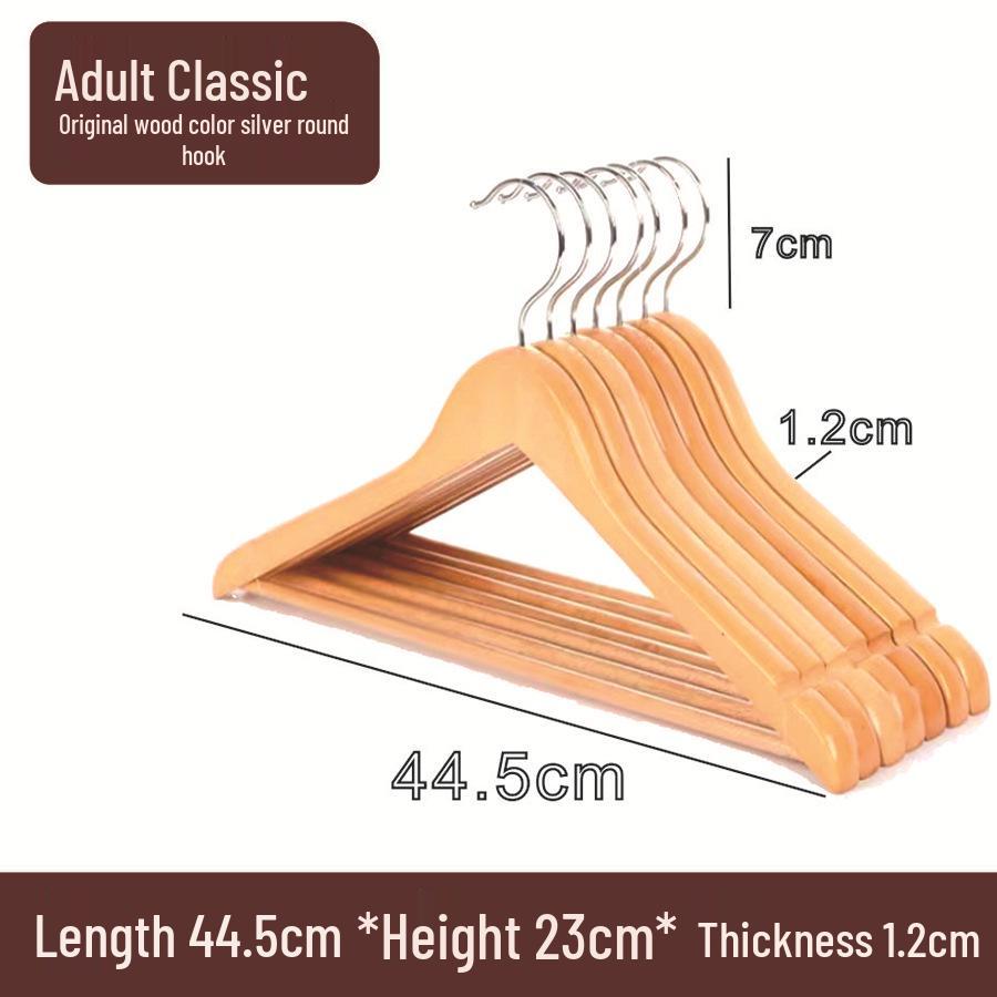 Solid Wood Clothes Hanger for Clothing Stores, Hotels, Home Storage - Suitable for Children and Adults, Simple and Practical Design