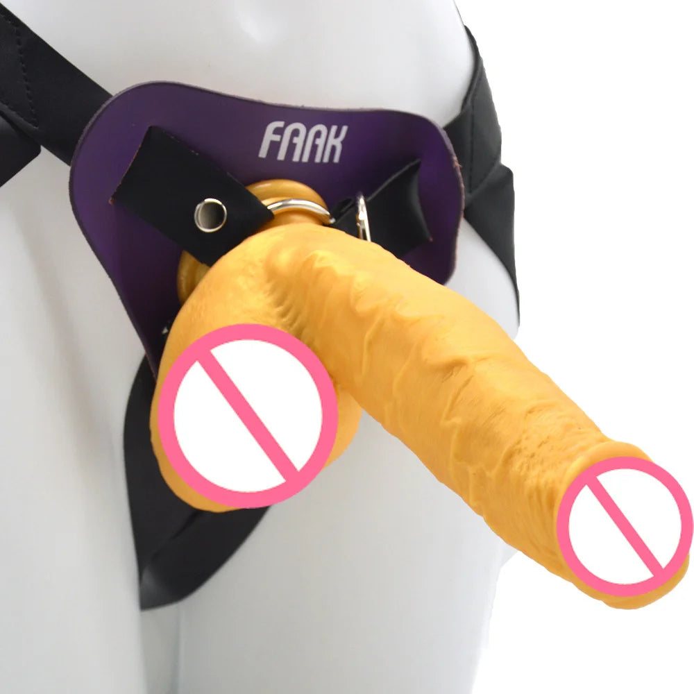 Dámský nositelný silikonový pásek FAAK na měkký penis 24 cm